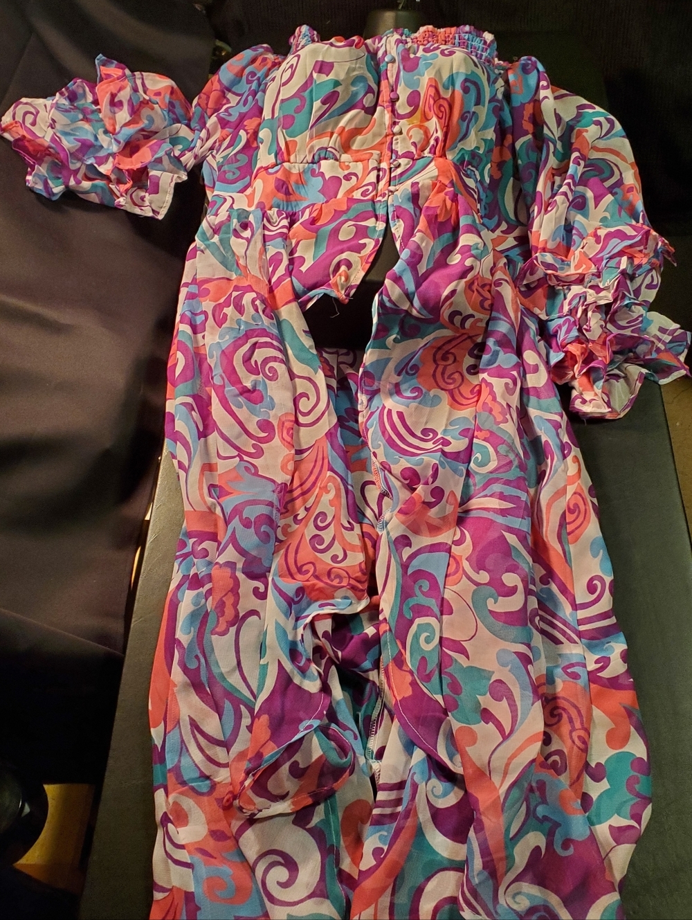 Ashley Stewart Multicolor Swirl One-Piece Dress Top - Size 18/20